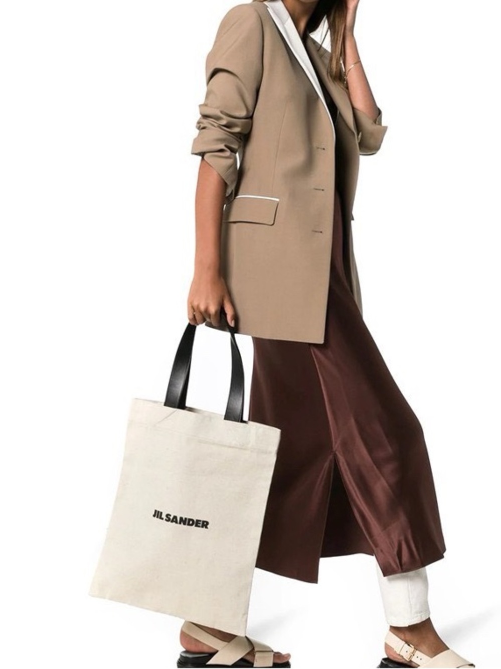 Jil Sander logo Canvas Tote Bag